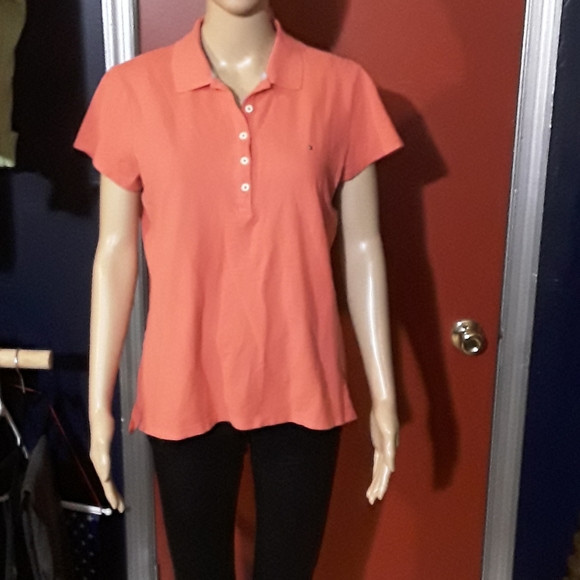 Tommy Hilfiger Tops - Tommy Hilfiger pink polo shirt size L